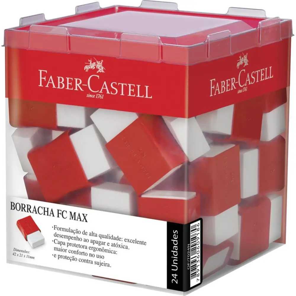 BORRACHA BRANCA FC MAX PEQUENA PLASTICA VERMEL - DISPLAY C/ 24 — foto 1 de 2