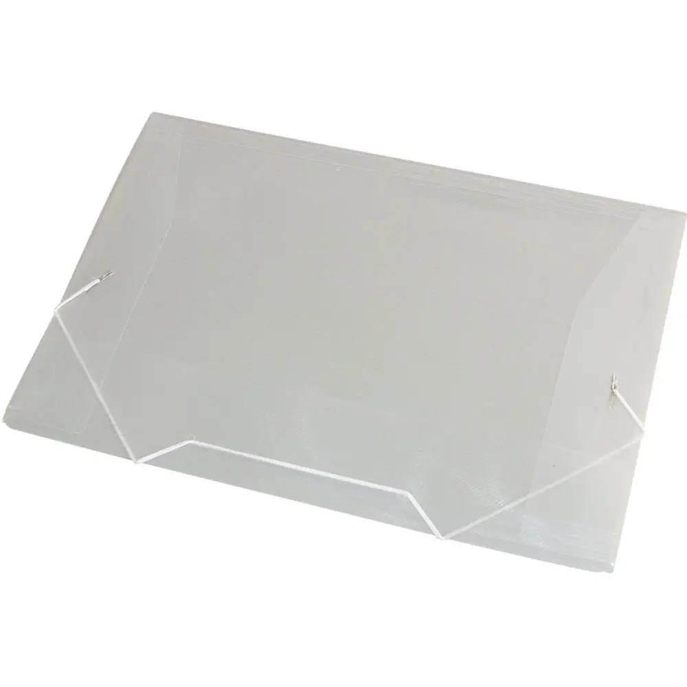 PASTA ABA ELASTICA PLASTICA OFICIO CRISTAL - PACOTE C/ 10