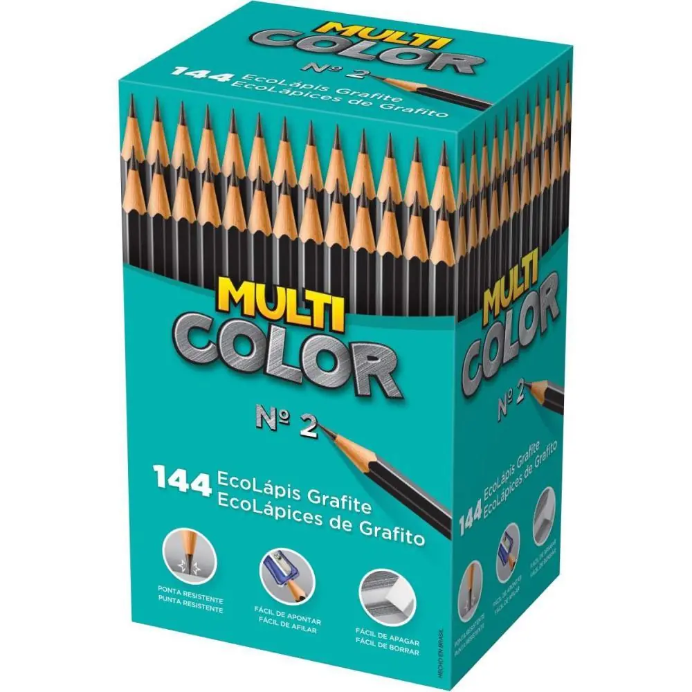 LAPIS PRETO SEXTAVADO MULTICOLOR SUPER ECO N.2