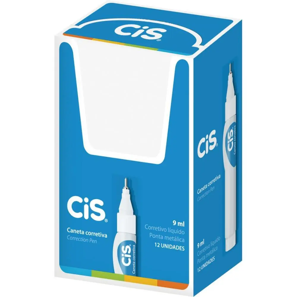 CANETA CORRETIVA CIS CORRECTION PEN 9ML METAL - CAIXA C/ 12 — foto 1 de 2