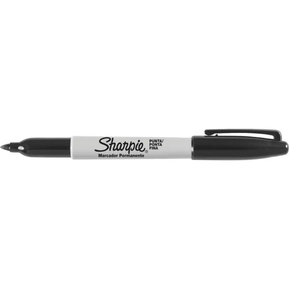 PINCEL MARCADOR PERMANENTE SHARPIE FINO PRETO - CAIXA C/ 12 — foto 1 de 2