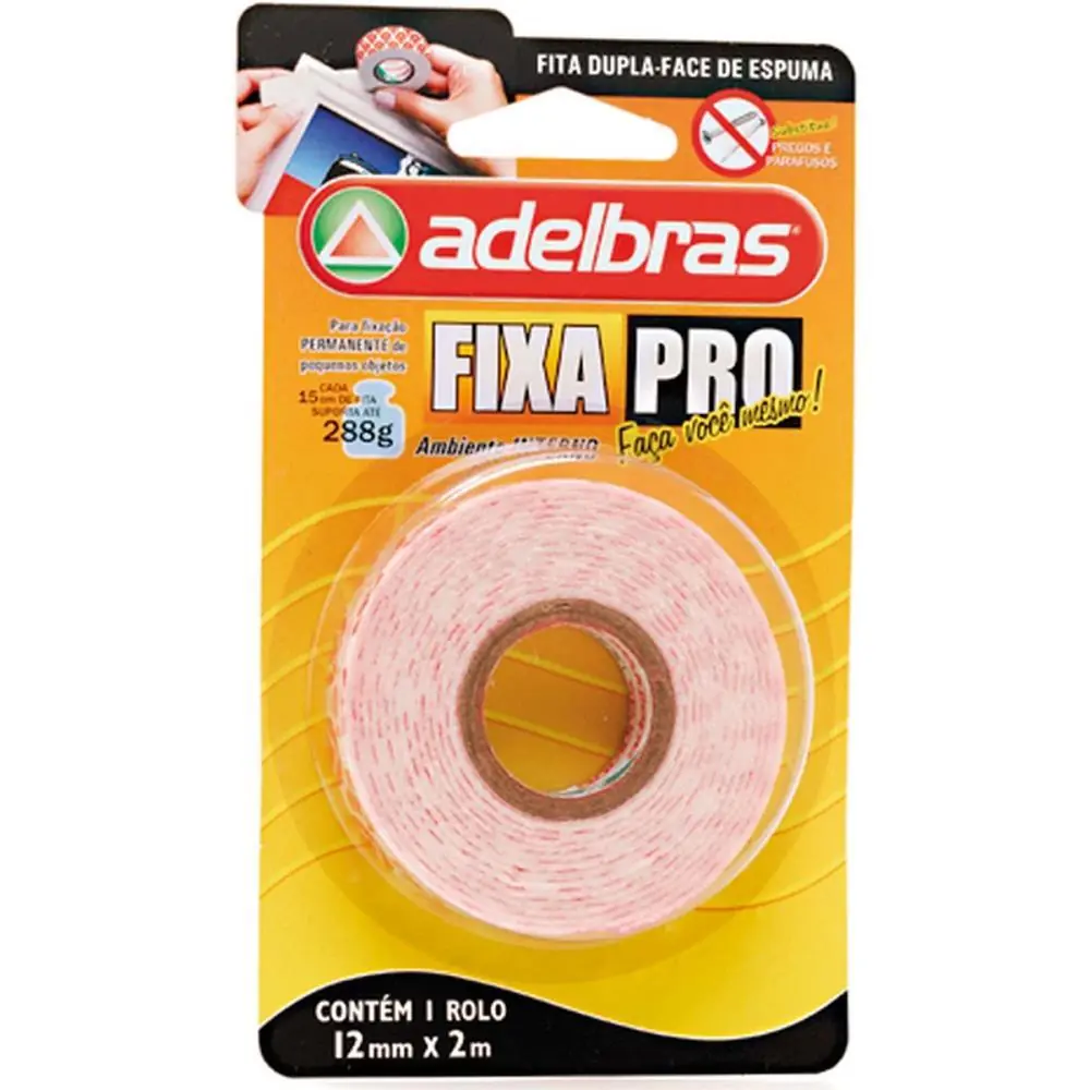 FITA DUPLA FACE FIXA PRO ESPUMA 12MMX2M