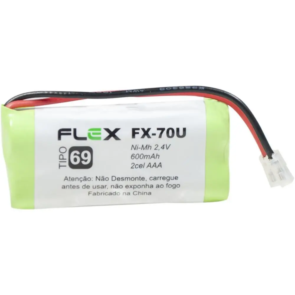 BATERIA TELEFONE S/ FIO 2.4V 600MAH PLUG UNIVER — foto 1 de 2