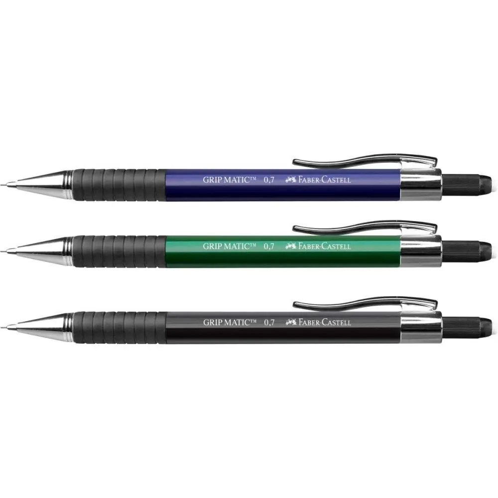 LAPISEIRA 0.7MM GRIP MATIC METAL - CAIXA C/ 10