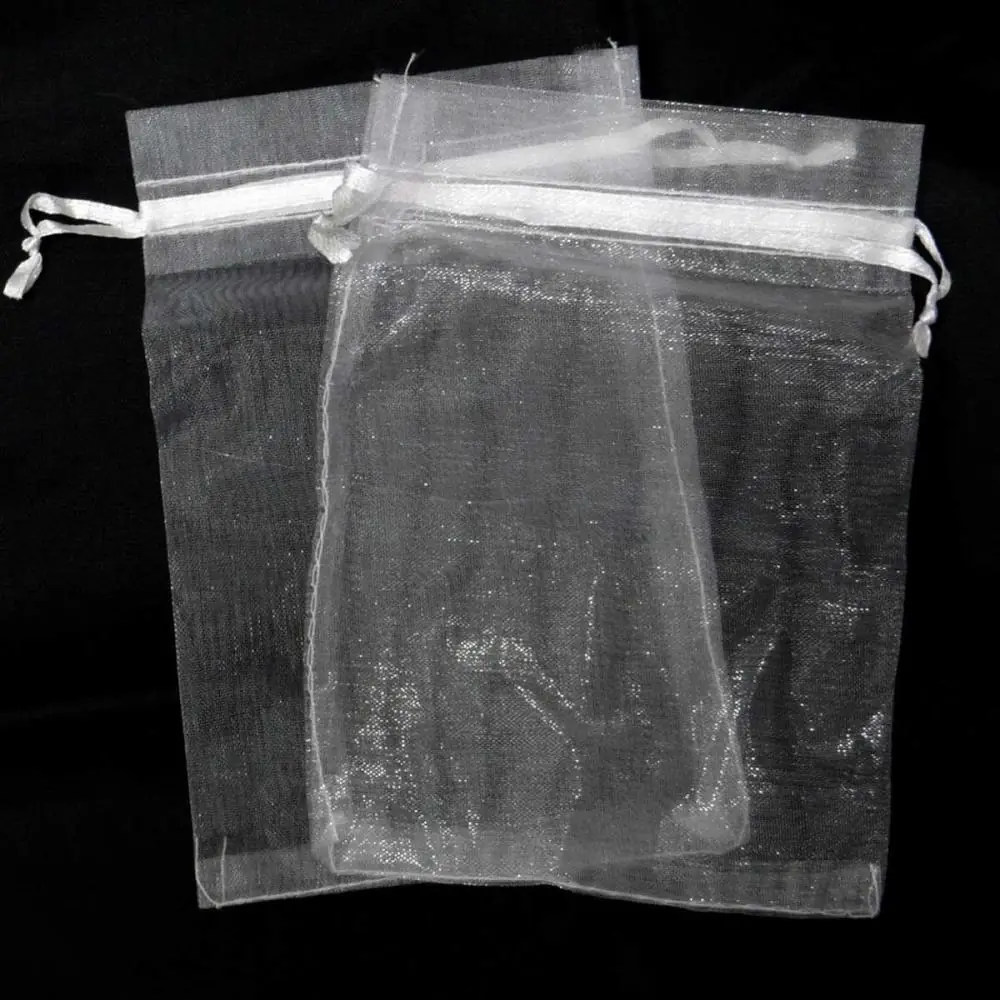 SACO DE ORGANZA BRANCO 10X15CM - PACOTE C/ 10
