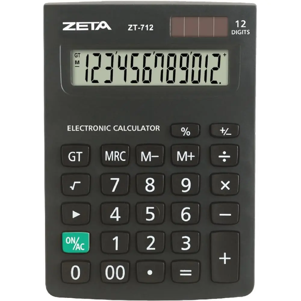 CALCULADORA DE MESA 12 DIG. ZETTA ZT712 PRETA