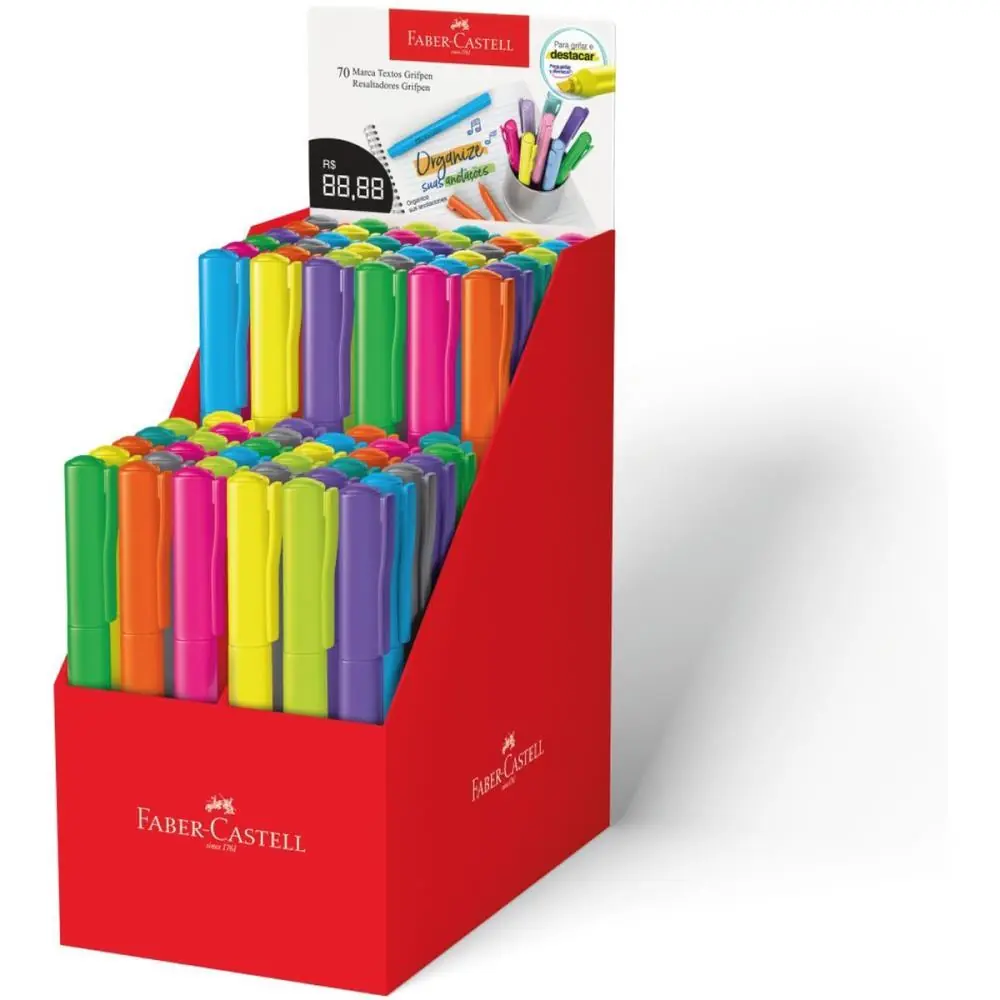 CANETA MARCA TEXTO GRIFPEN CORES NEON/PASTEL (S) - DISPLAY C/ 70 — foto 1 de 2