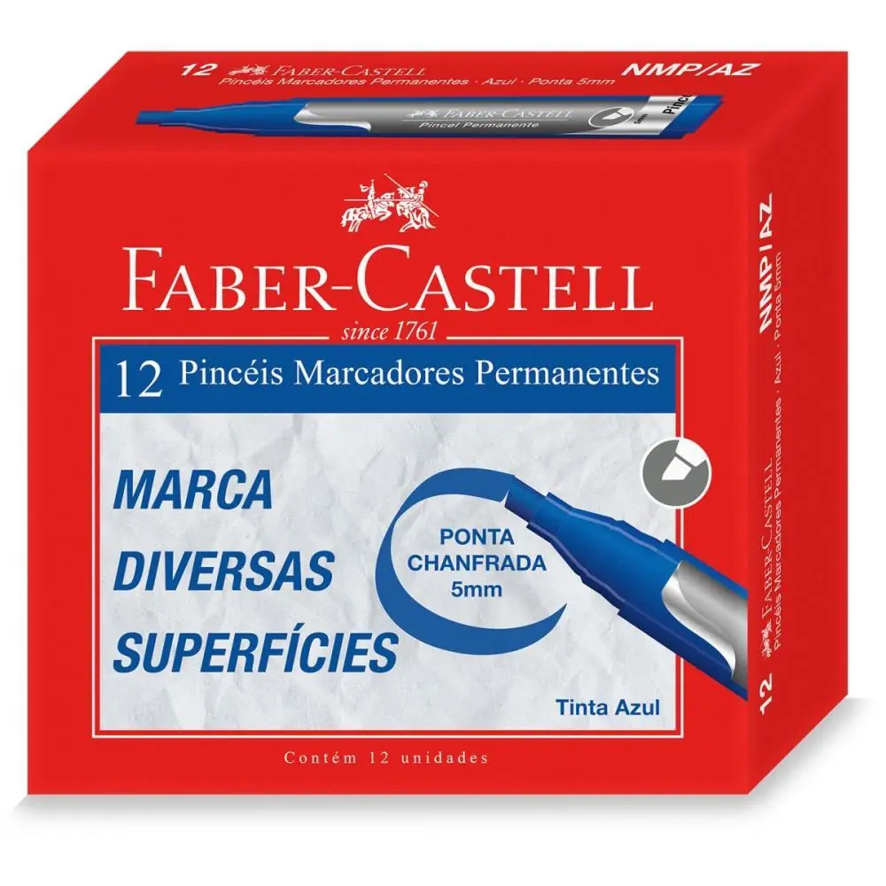 PINCEL MARCADOR PERMANENTE AZUL - CAIXA C/ 12 — foto 1 de 2