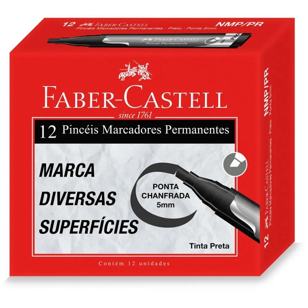 PINCEL MARCADOR PERMANENTE PRETO - CAIXA C/ 12 — foto 1 de 2
