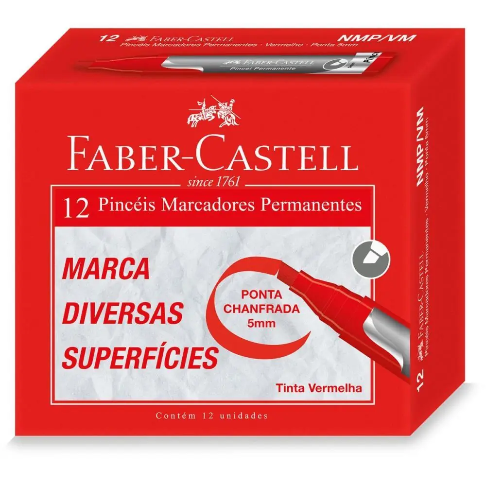 PINCEL MARCADOR PERMANENTE VERMELHO - CAIXA C/ 12 — foto 1 de 2