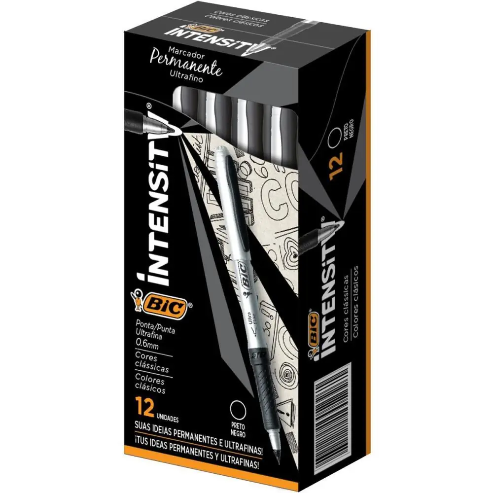 CANETA PARA CD 0.6MM MARKING CD-DVD ULTRA FINA PRET - CAIXA C/ 12