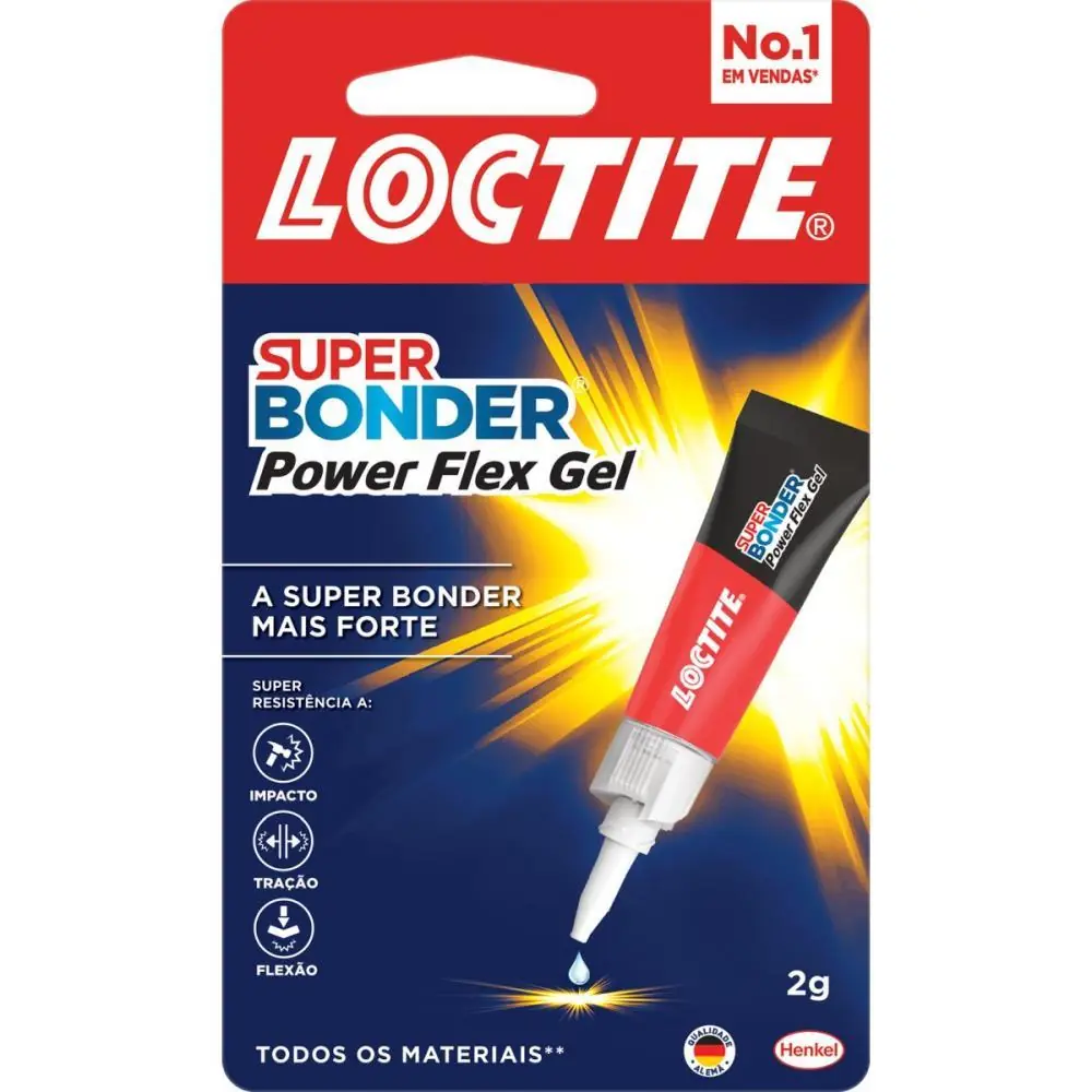 COLA ADESIVO INSTANTANEO SUPER BONDER POWER FLEX GEL 2G — foto 1 de 2