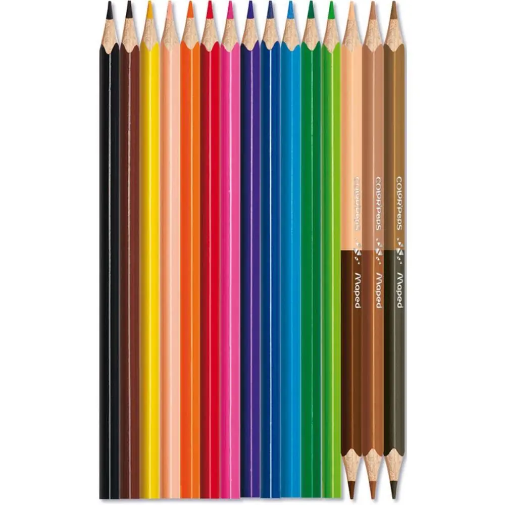 LAPIS DE COR TRIANGULAR COLOR PEPS 12 CORES+3 DUO PELE — foto 1 de 2