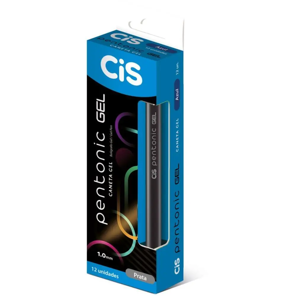 CANETA GEL CIS PENTONIC 1,0MM PRATA - CAIXA C/ 12 — foto 1 de 3