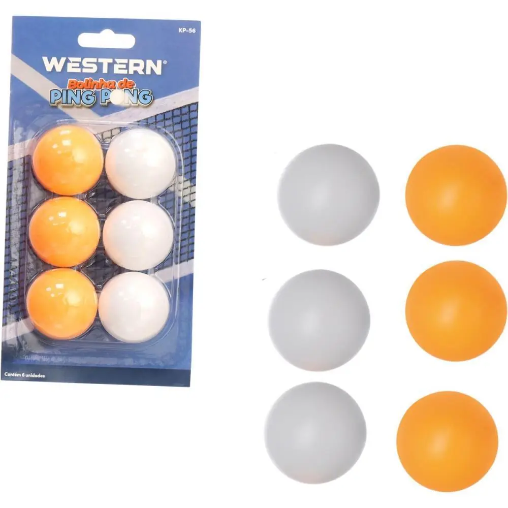 BOLA DE PING PONG 3 BRANCA E 3 LARANJA — foto 1 de 3
