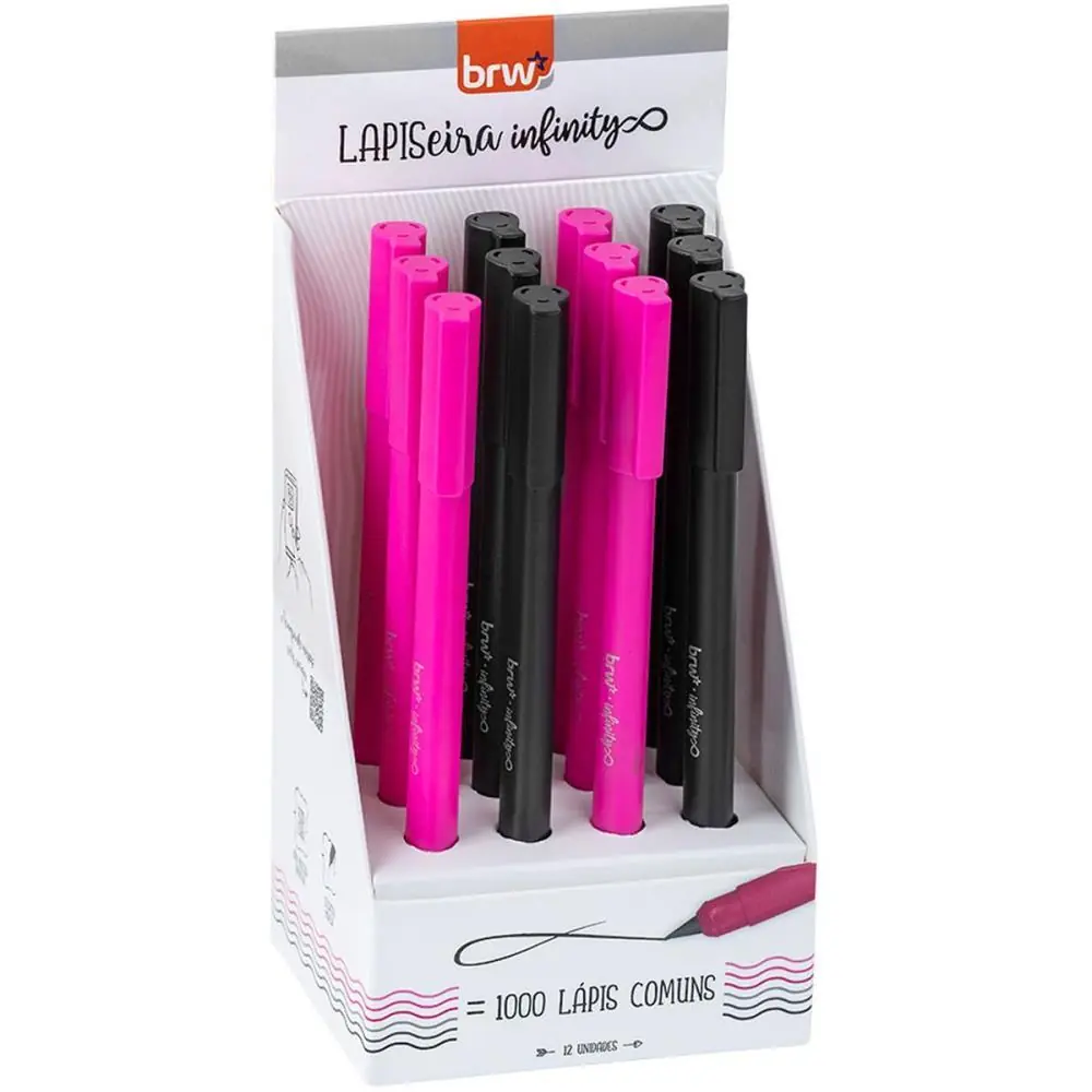 LAPISEIRA INFINITA 5MM PRETA/ROSA - DISPLAY C/ 12 — foto 1 de 2