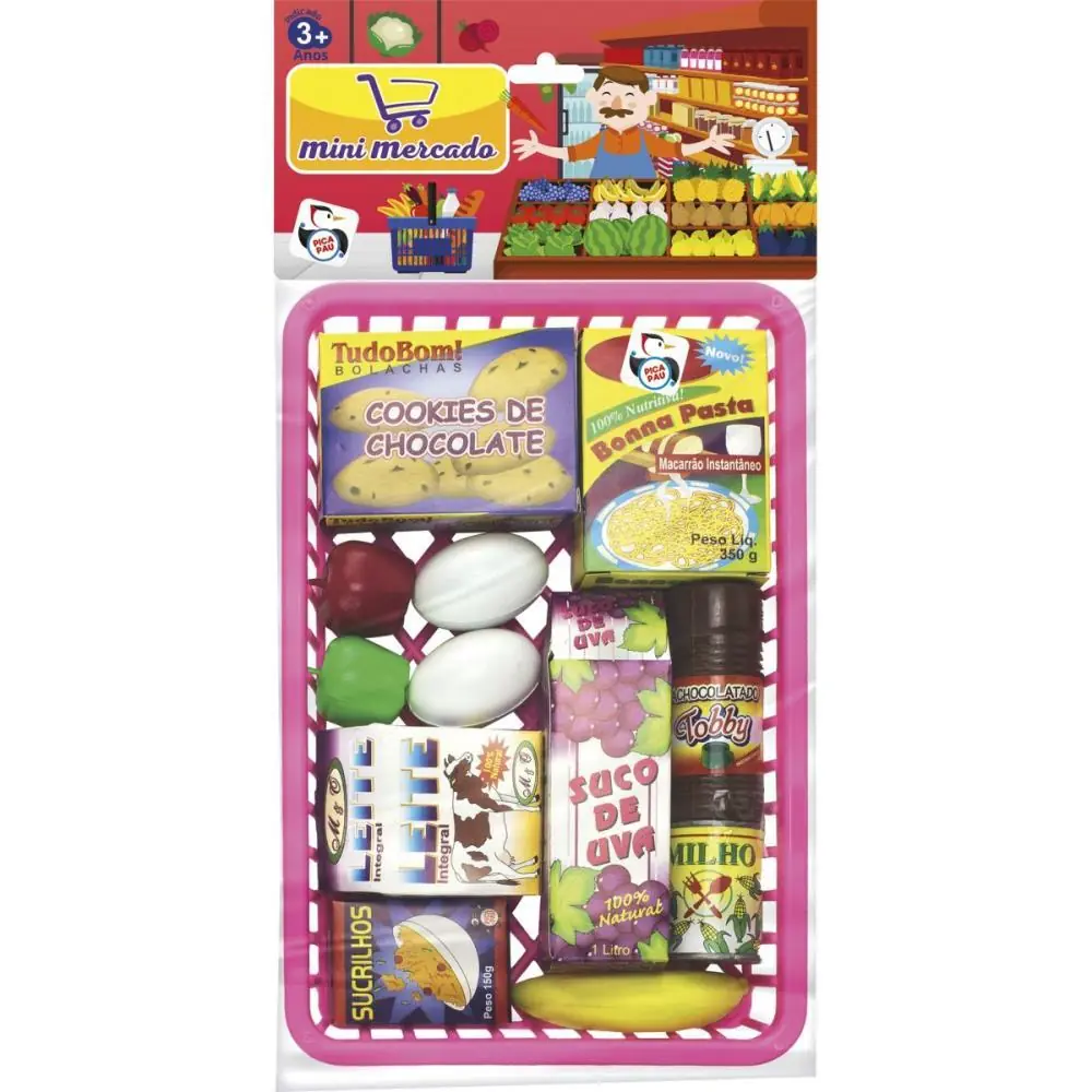 BRINCANDO DE CASINHA MINI MERCADO CESTA C/ACESSORIO