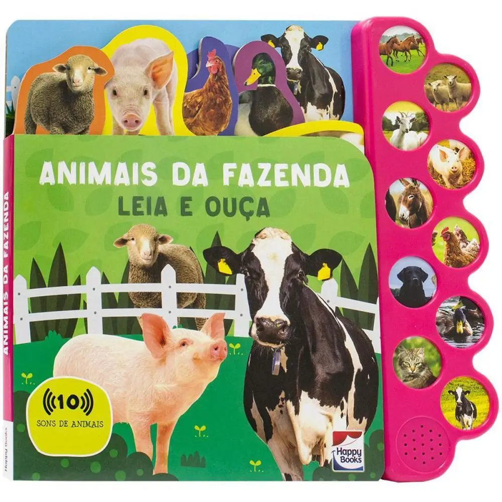 LIVRO SONORO ANIMAIS 27X28CM 10 SONS 10PG — foto 1 de 3