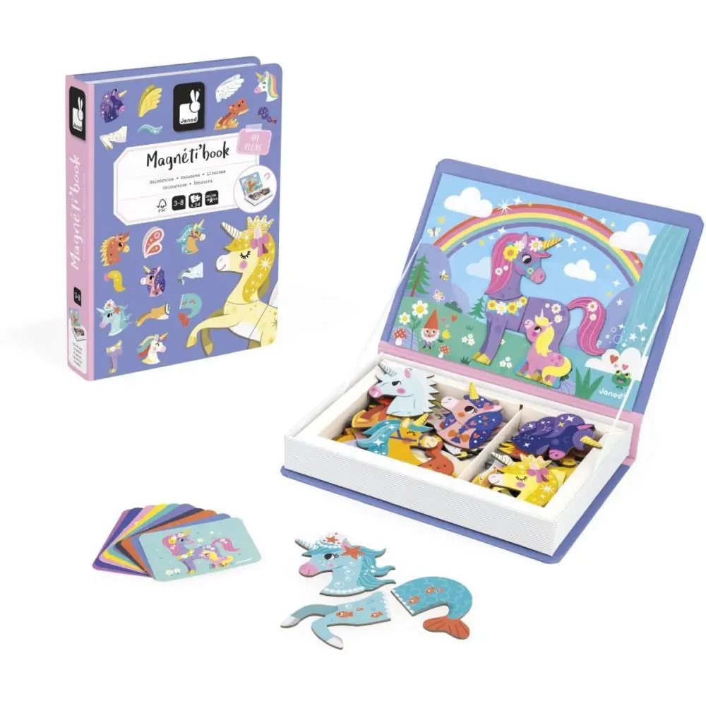 LIVRO MAGNETICO INFANTIL UNICORNIO 44 PECAS — foto 1 de 4