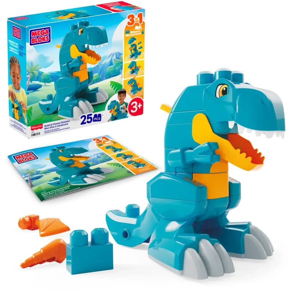 MEGA BLOKS MONTE E ATAQUE DINO 3EM1 22PCS — foto 1 de 5