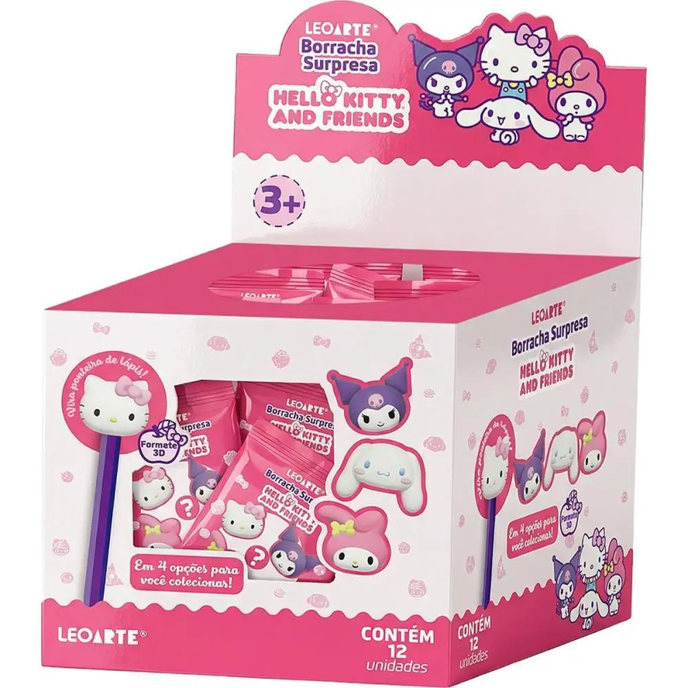 BORRACHA DECORADA HELLO KITTY 3D 4MOD.SURPRESA - DISPLAY C/ 12 — foto 1 de 3