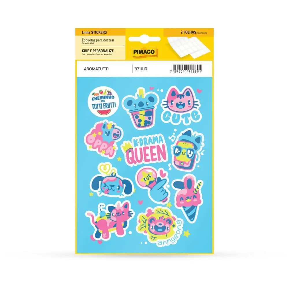 ETIQUETA ESCOLAR DECORADA A5 AROMA TUTTI FRUTTI 2FLS/11E