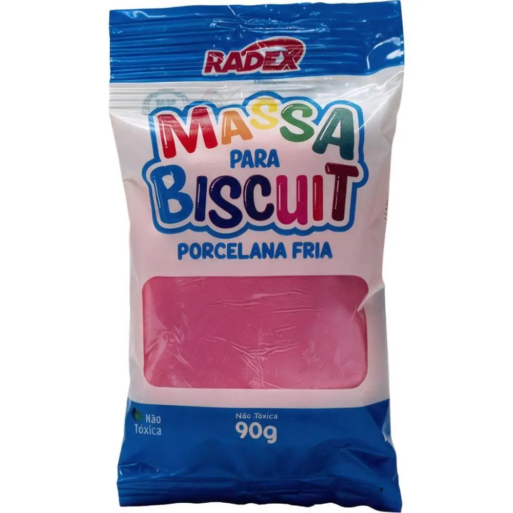 MASSA DE PORCELANA FRIA BISCUIT 90G. ROSA ESCURO - CAIXA C/ 10